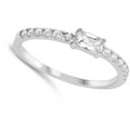 thumbnail image 4 of Studded Radiant Clear CZ Promise Ring .925 Sterling Silver Band White Jewelry Female Size 7, 4 of 4