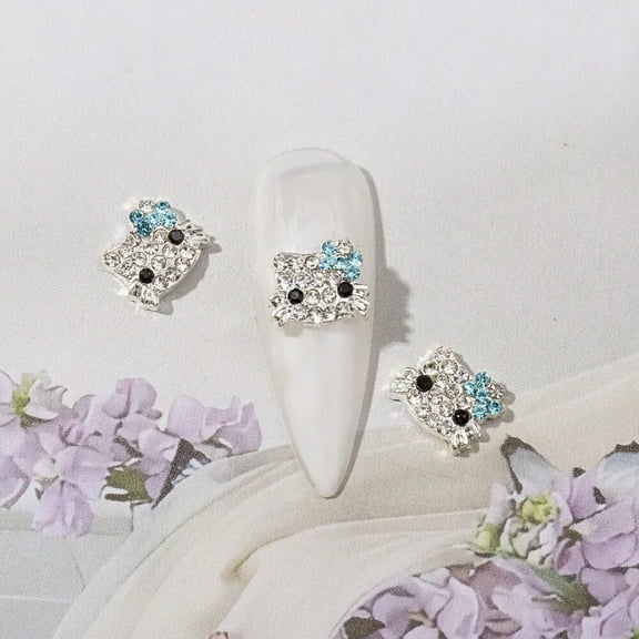 20pcs Hello Kitty 3d Nail Charms Cute Anime Alloy Nail Rhinestone Charms Y2k Cool Crystal Nail Manicure Sanrio Cartoon Nails Art