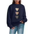 thumbnail image 2 of Wowcloth Women's Sweater with Heart Print, Long Sleeve Round Neck, Loose Fit Fashion Casual Warm for Valentine's Day and Daily Wear, 2 of 5