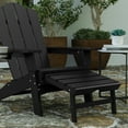 thumbnail image 6 of Merrick Lane Adirondack Chair with Cup Holder and Pull Out Ottoman, All-Weather HDPE Indoor/Outdoor Lounge Chair in Black, 6 of 11