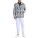 thumbnail image 2 of Blazer Leopardo INSPIRE CHIC para hombres, chaqueta deportiva de solapa de pico, doble botonadura, traje de animal, talla XL, negro y blanco, 2 of 6
