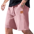 thumbnail image 2 of Timoontee Mens Shorts Summer Loose Casual Shorts Loungewear Shorts Fashion Jacquard Texture Short Elastic Waist Drawstring Shorts Pink XL, 2 of 7