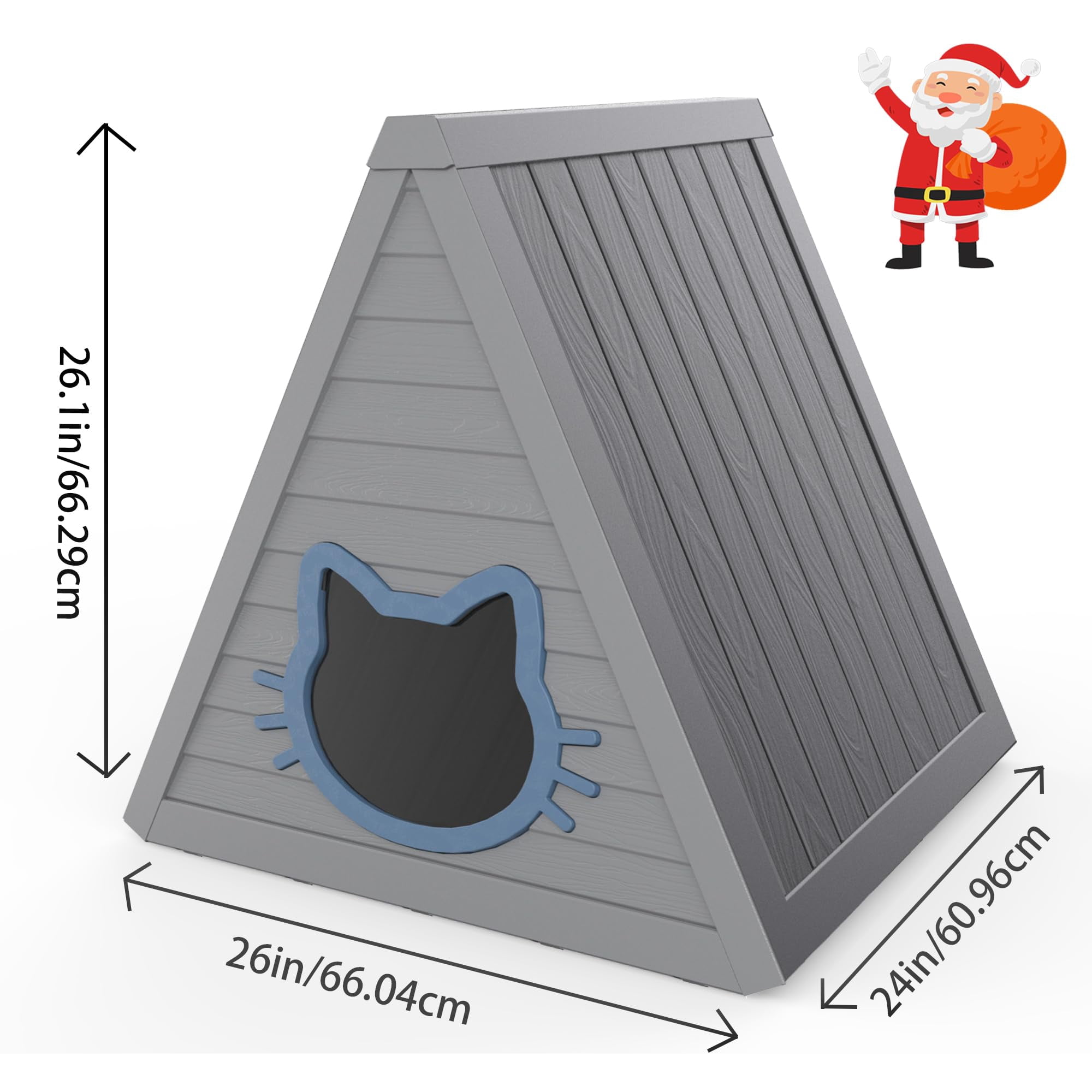 Cat House for Indoor & Outdoor Use - Spacious Weatherproof Shelter for Cats, Feral Cats - Easy to Install & Clean - Ideal for Home, Balcony (23.82 * 25.59 * 25.67 Inches)
