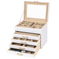 thumbnail image 2 of Caja de Joyas Kendal con 5 Capas y Tapa de Vidrio en Forma de Corazón, Cuero PU, 2 of 6