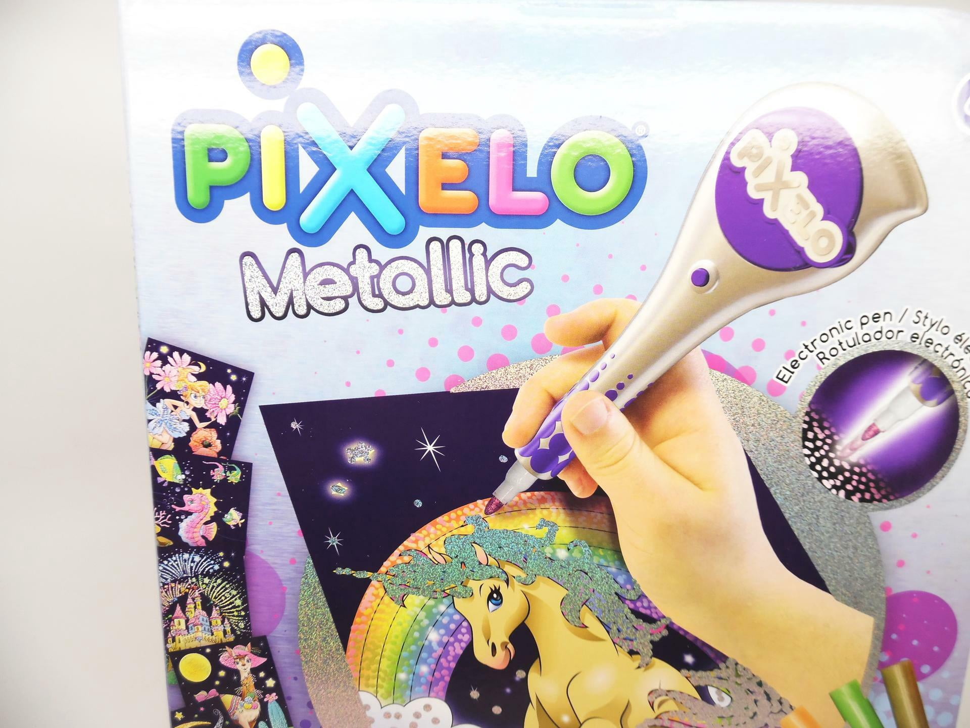 PIXELO Metallic Electronic Pen Art Set with 8 Designs & 6 Colored Markers for 6+