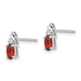 thumbnail image 2 of Primal Gold 14 Karat White Gold Genuine Garnet and Diamond Earrings, 2 of 3