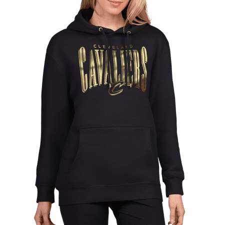 Women's G-III 4Her by Carl Banks Black Cleveland Cavaliers Metallic Team Name Fleece Hoodie