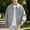 Gray, variant on Mens Denim Style Utility Jacket Relaxed Short Point Collar Snap Closure Outer Coat, Dual Chest Patch Pockets Side Zip Compartments for Weekend Outings Park Visits Gray XL