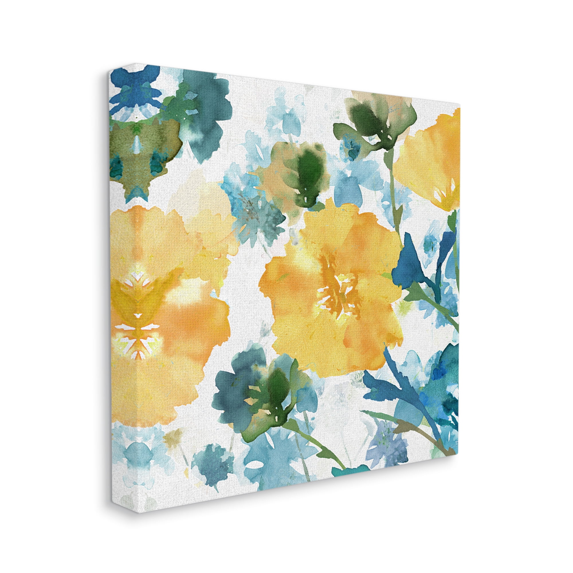 Stupell Industries Yellow Hibiscus Arrangement Botanical & Floral Painting Gallery Wrapped Canvas Art Print Wall Art, 36 x 36