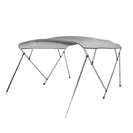 Product photo of SereneLife 4 Bow Bimini Top - 2 Straps and 2 Rear Support Poles with Marine-Grade 600D Polyester Canvas (Gray) in New/Like New condition