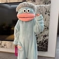 thumbnail image 3 of Big Mouth Monster Adult Onesie with Comb and Shoes, Funny Plush Hooded Jumpsuit Pajamas, Oversized Fleece One Piece Sleepwear, Silly Monster Loungewear Outfit for Party, Home Relaxing, 3 of 6