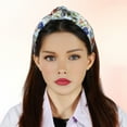 thumbnail image 2 of Diadema anudada con patrón floral de Unique Bargains Estilo clásico y casual Diadema para mujeres y niñas Azul 5.20"x2.36", 2 of 7