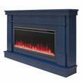 thumbnail image 2 of Novogratz Waverly Wide Mantel with Linear Electric Fireplace & Crystal Ember Bed, White Marble, 2 of 7