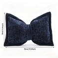 thumbnail image 3 of Bow Pillow 11.8 X 19.7 in Chenille Waist Cushion Vintage Texture Scandinavian Decorative Throw Pillow for Sofa Bed Living Room Bedroom Home Decor, Soft Lumbar Support, Home Decor Pillow, Navy, 3 of 7
