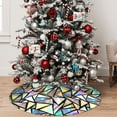 thumbnail image 5 of Lsque Colored Glass Print Christmas Tree Skirt, Tree Skirt with Ties or Velcro, Perfect for Holiday Decorations, Halloween, and New Year-48", 5 of 7