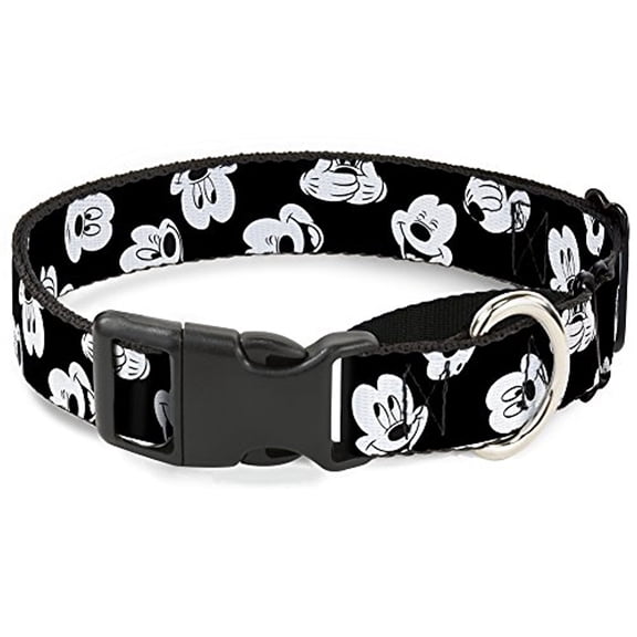 Buckle-Down MGC-WDY154-L Martingale Dog Collar-Mickey Mouse Expressions Scattered Black White