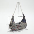 thumbnail image 3 of Bolso de compras de moda para mujer, bolso para axilas de oso Kawaii para regalo (cinturón de perlas azules), 3 of 8