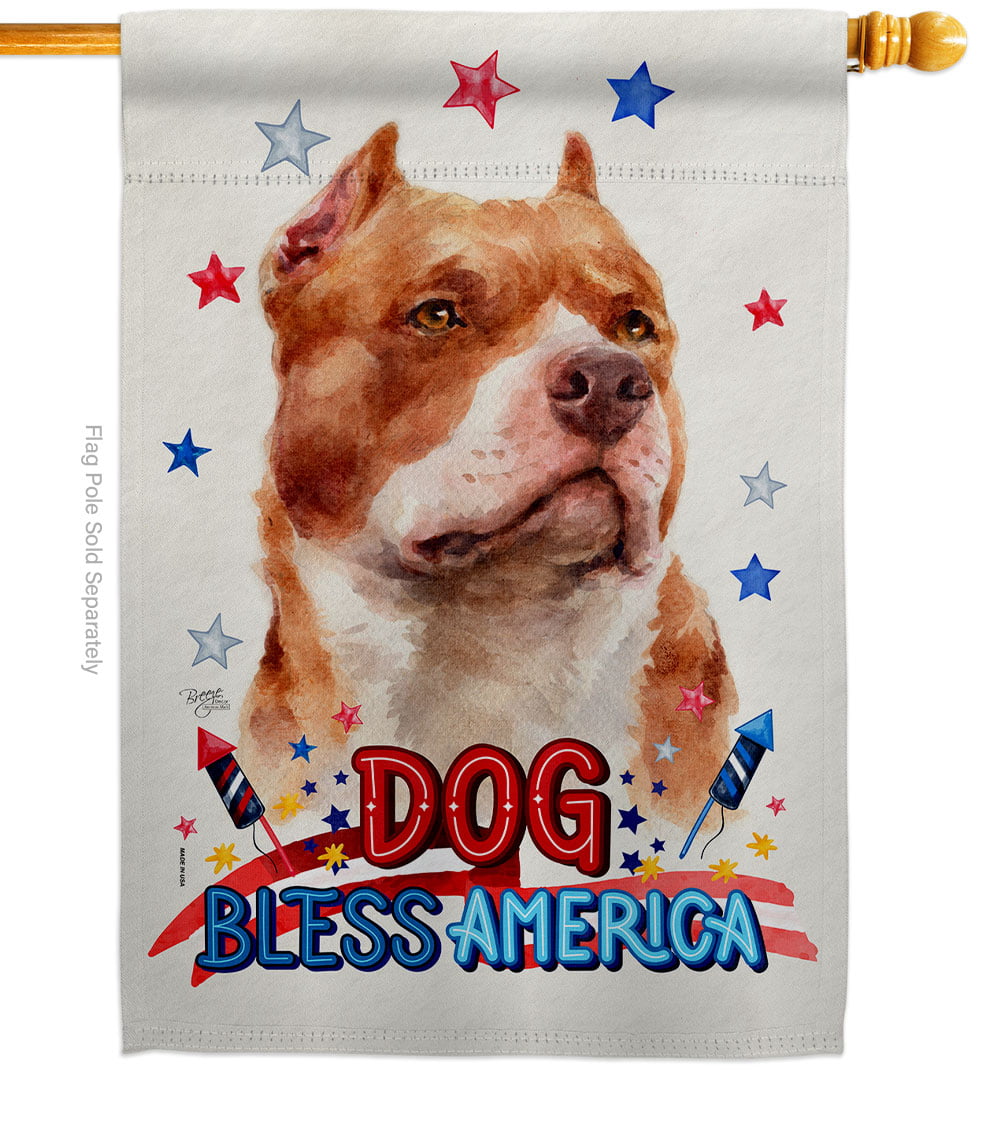 Details about   Pit Bull Dog Patriotic Fourth Of July Garden And House Flag