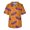 Orange, variant on Men's Halloween Scrub Tops V-Neck Short Sleeve Bat Pattern Print Work Tunic with Chest Pocket and Front Pockets Pullover Medical Uniform Black L