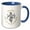 Blue/White, variant on 3drose, Longhorn Cattle Surrounded by a Wreath of Bluebonnet, 15oz Mug