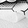 thumbnail image 5 of Manfei Football Sports Quilt King, Geometric Honeycomb King Coverlet Set, Black White, Reversible 3-Piece, 1 Bedspread and 2 Pillowcases, 5 of 7