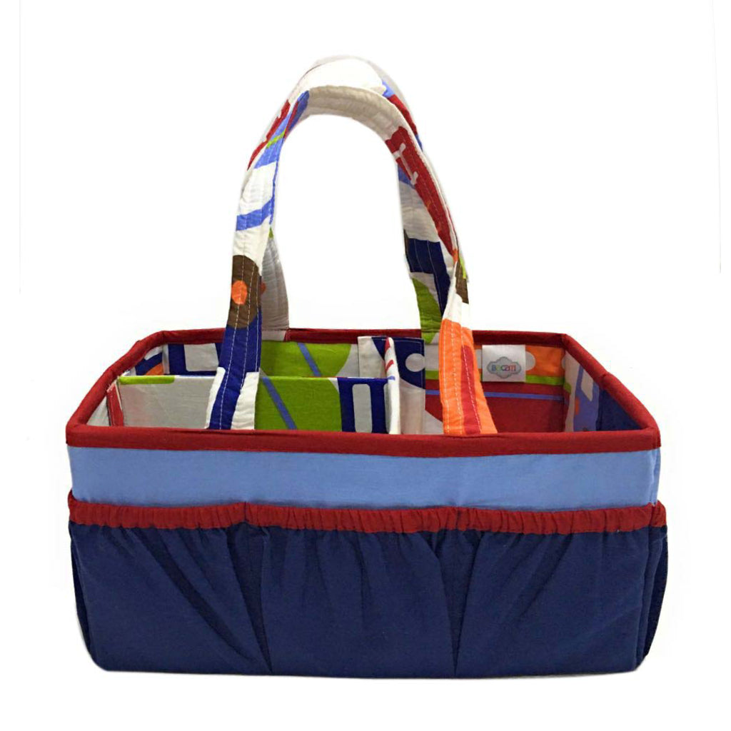 Bacati - Nursery Storage Caddy Transportation Blue/Navy/Orange/Red/Green Boys