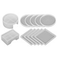 thumbnail image 1 of Conjunto de moldes de resina para posavasos, molde de epoxi redondo rectangular para artesanías de bricolaje Afortunado Sencillez, 1 of 5