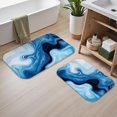 thumbnail image 2 of Blue and White Marble Pattern Bath Mat Set Of 2,Non-Slip Rug for Bathroom,Kitchen,Bedroom,Entrance, 30x17 and 23.5x15.7 Inches, 2 of 5