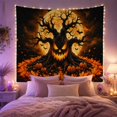 thumbnail image 2 of Jack O Lantern Tree With Pumpkins at Orange Sky, Spooky Gothic Style for Halloween Decor Lovers, Haunted Wall Decor, Halloween Gift, Tapestry Wall Hanging for Entryway and Hallway, 2 of 7