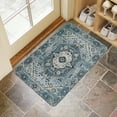thumbnail image 4 of Boho Blue Vintage Carpet Door Mat Welcome Door Mat for Front Door, Home Entrance, Yard, Floor, Patio, Non Slip Spring Summer Welcome Mat Indoor Outdoor Doormat 30"*17", 4 of 6