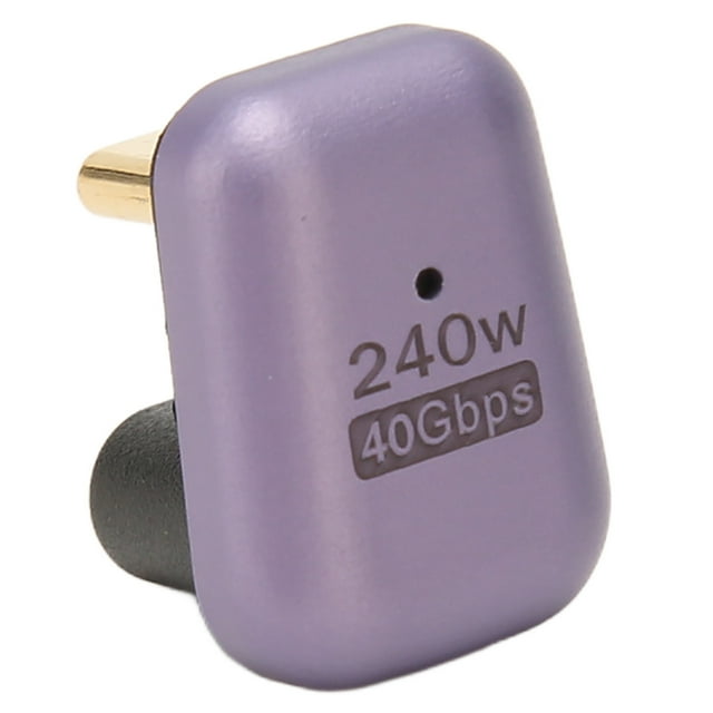 Adaptador tipo C hembra a macho 40Gbps 240W en forma de U 8K compatible con adaptador USB C de 180 grados para teléfono, portátil y PC