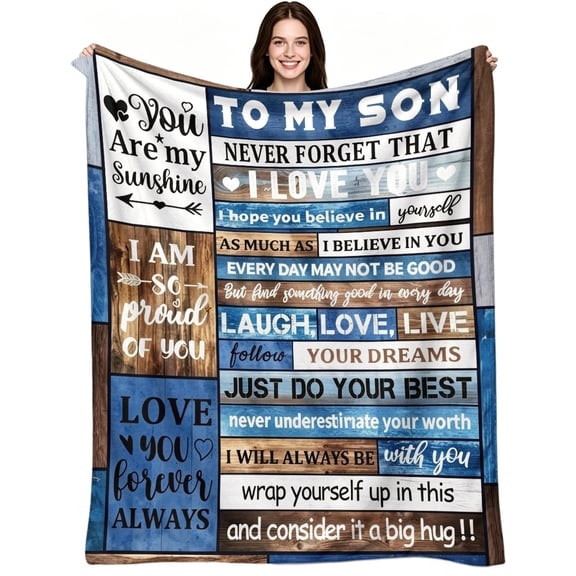 To My Son I Love You Quote, Soft Warm Flannel Fleece, Rustic Sentimental Heart, Throw Blanket, Cozy Warm, Home Decor, Couch Bed Sofa, Family Gift, Gift