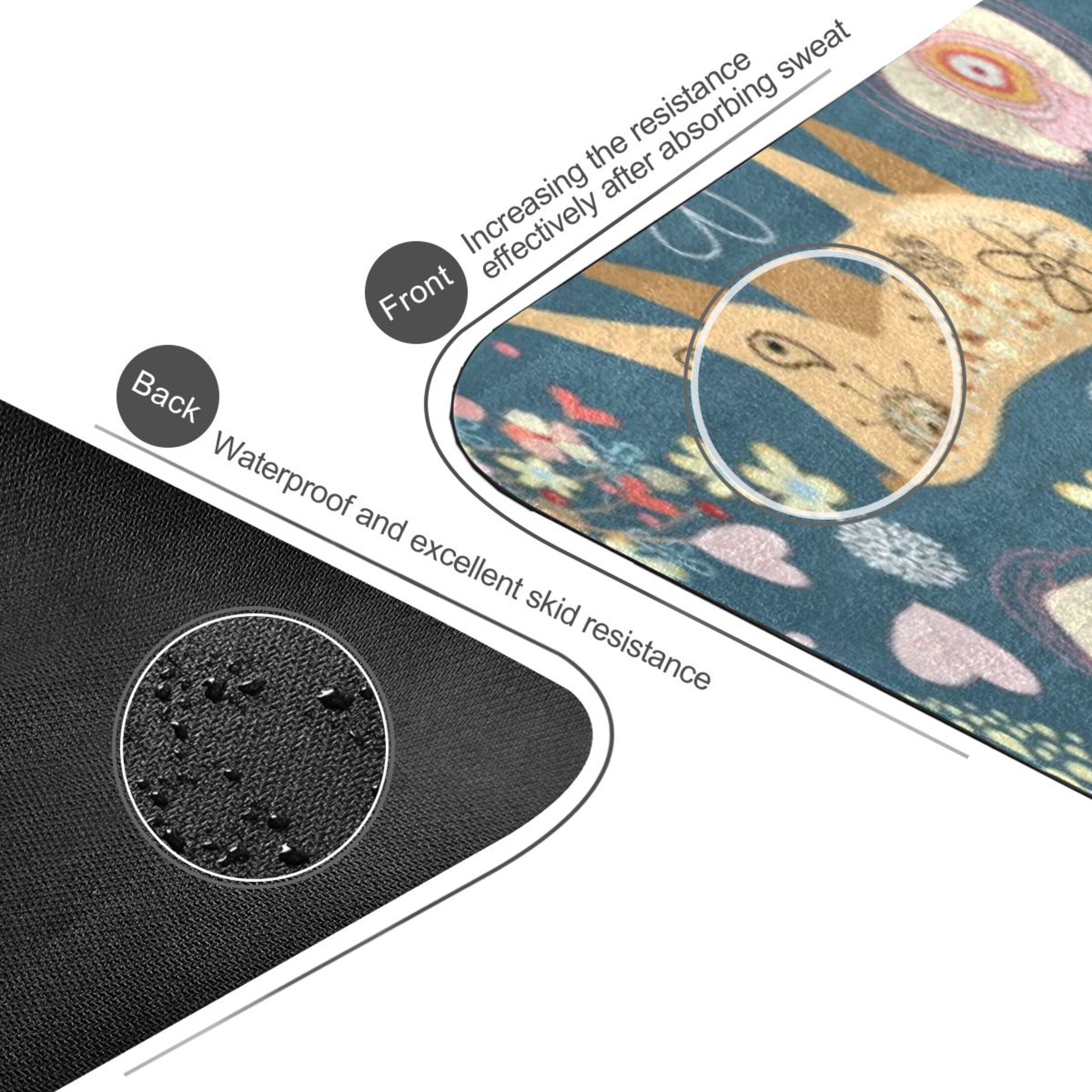 BZSMCE Yoga Mat Women Fitness Mat Elegant Deer Floral Night Pattern