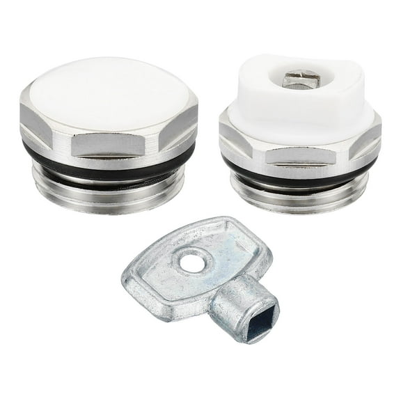 REGALWOVEN 1/2" BSP Male Thread Manual Radiator Air Vent Plug Valve Kit, 2 Pack Plugs