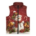 thumbnail image 4 of Uorisanigo Unisex Kids Fleece Vest Christmas Snowman Puffy Full Zipper Boys Girls Jackets Fall Winter Warm Outwear Fashion Sleeveless Tank Top with Pockets 2-12 Years, 4 of 7