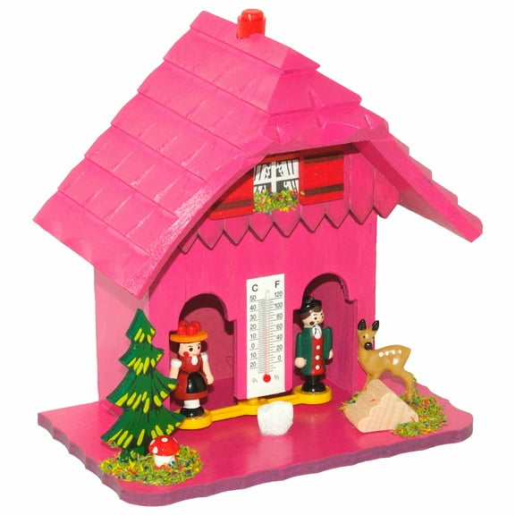 German Black Forest weather house pink TU 73 pink