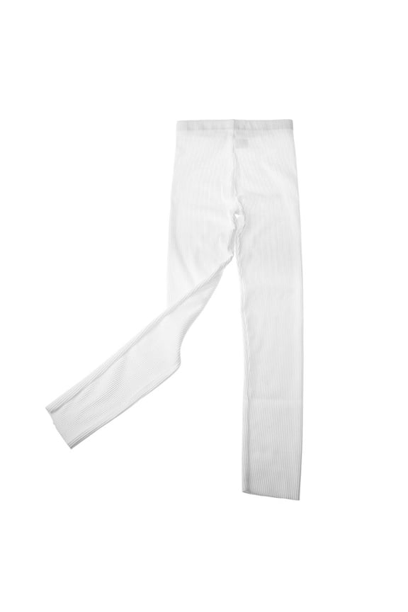 Women Autumn Ankle Length Leggings Cotton Ribbed Knit Striped Tights Slim Pants