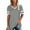 Gris Clair, variante sur Hauts Couture Manches Couleur Unie Casual V-neck T-shirt à Manches Courtes pour Femmes