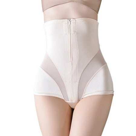 

Miayilima Shapers For Women High Waist Abdominal Lifting Shaping Waistband Postpartum Shapewear Pants To Collect The Stomach Three Rows Of Zipper Abdominal Pants Size XXL