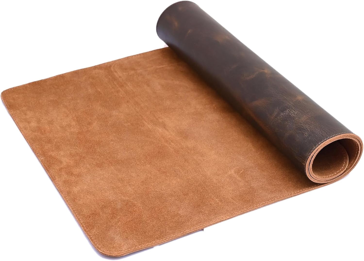RusticVintage (32 X16 inch) Geniune Leather Deskmat with 1 Tray & 1 Coaster, Big Size, Waterproof Non Slip Desk Blotter Protector Large Mat for Keyboard Deskpad for Computer Laptop Office Accessories