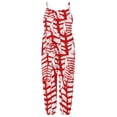 thumbnail image 3 of Jewelreauty Toddler Girl Cute One Piece Jumpsuit Sleeveless Strap Tie Dye Rompers Summer Outfits with Pockets (3-4 Years, B Red), 3 of 5