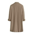 thumbnail image 4 of Winter Men's Solid Color Single-faced Wool Overcoat Double-breasted Extended Coat Khaki XXXL, 4 of 5