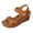 Brown, variant on Rokment Platform Wedges Walking Sandals for Women Ladies Comfortable Fashion Casual Leather Fish Mouth Open Toe Chunky High Heels Ankle Strap Dressy Summer Shoes Beige Size 6.5