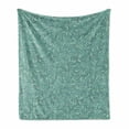 thumbnail image 1 of Tropical Soft Flannel Fleece Throw Blanket, Hand Drawn Continuing Jungle Leaves and Flowers, Cozy Plush for Indoor and Outdoor Use, 50" x 70", Seafoam Turquoise, by Ambesonne, 1 of 5