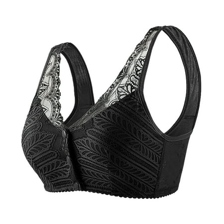 Ukumplol Sports Bras for Women Non Ring Tank Top Bra Lace Sports Underwear Plus Size Women s Gathered Bra Push Up Bras for Women Bralettes for Women Sleep Bras for Women Black 36