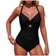 thumbnail image 2 of Traje de baño de una pieza para mujer, traje de baño de dos piezas de cintura alta con mangas abullonadas para mujer, conjuntos de bikini negros, traje de baño con recortes, traje de baño de moda play, 2 of 7