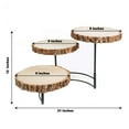 thumbnail image 3 of Efavormart 12" Tall | 3-Tier Wood Slice Cheese Board, Cupcake Stand, Half Moon Rustic Centerpiece, 3 of 11