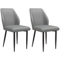 thumbnail image 1 of HOMCOM Dining Chairs Set of 2, Kitchen Chairs with PU Leather Upholstery, 1 of 10
