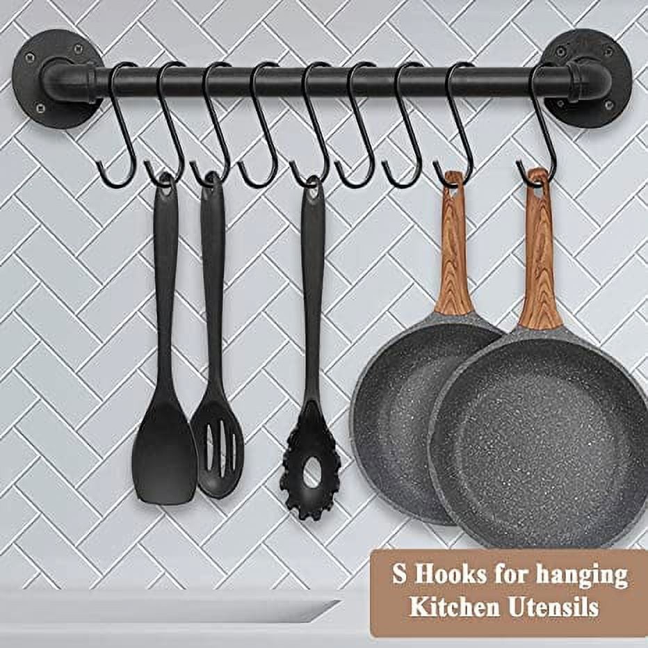 20 Pack Black - Heavy Duty Hanging Hooks For Kitchen, Garden
