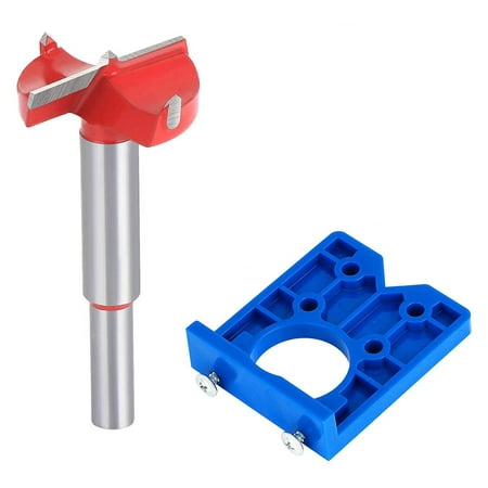 

Yegsfteu 35mm Drilling Jig Concealed Hinge Hole Drilling Guide + Drill Bit (Red)